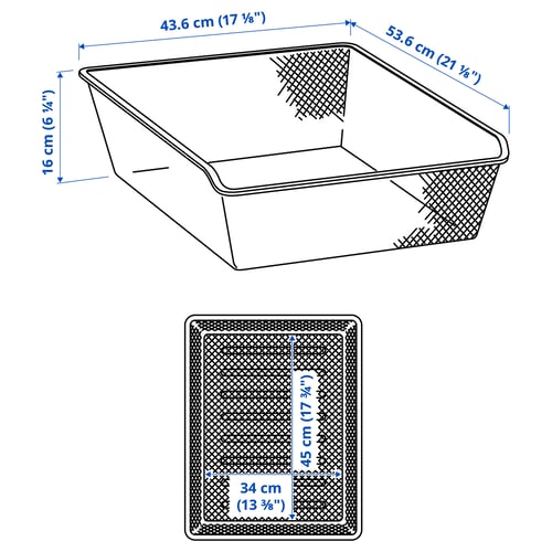 Illustration with measurements for the product: KOMPLEMENT.