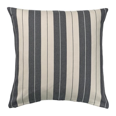 KORALLBUSKE Cushion cover, light beige/anthracite, 50x50 cm