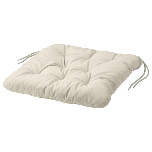 KUDDARNA: rectangular beige cushion with ties, made of recycled polyester.