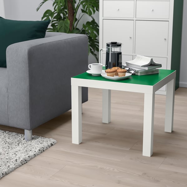 LACK Side table, white/green, 55x55 cm - IKEA