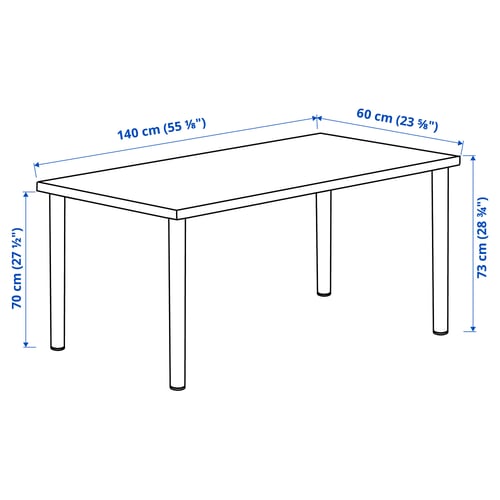 LAGKAPTEN / ADILS Desk, black-brown/white, 140x60 cm