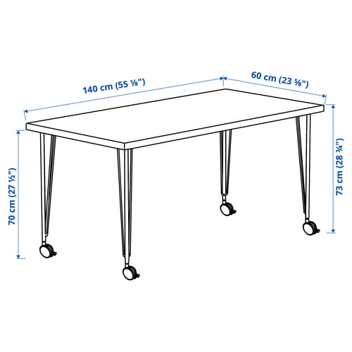 LAGKAPTEN / KRILLE Desk, black-brown/black, 140x60 cm