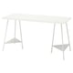 LAGKAPTEN: white rectangular table top & slim steel legs, modern design.