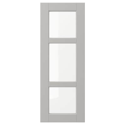 LERHYTTAN Glass door, light grey, 30x80 cm