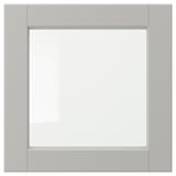 LERHYTTAN Glass door, light grey, 40x40 cm