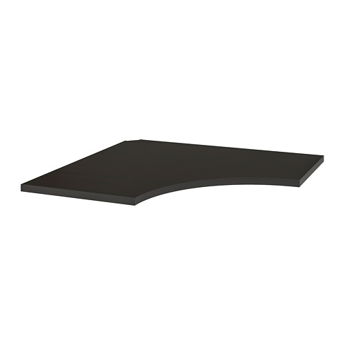 LINNMON Corner table top - black-brown - IKEA
