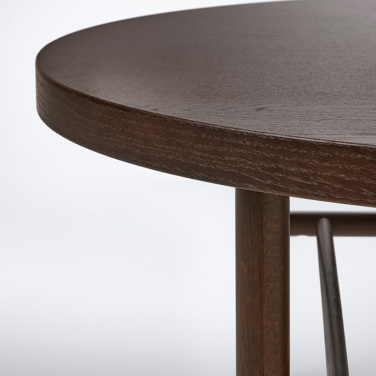 LISTERBY Coffee table, dark brown stained oak veneer, 90 cm IKEA