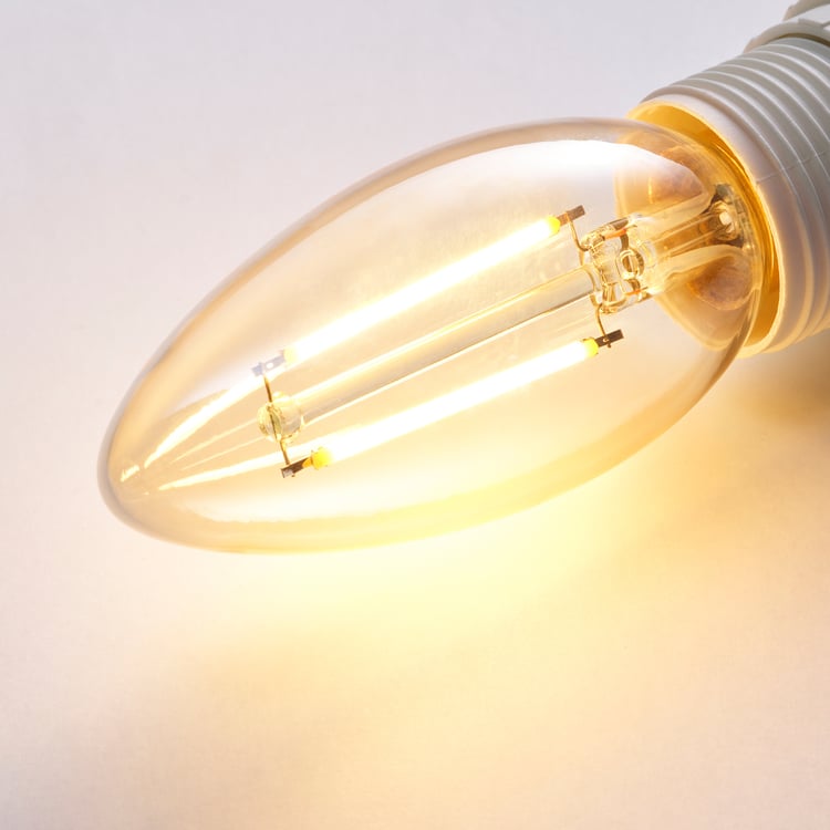 LUNNOM لمبة LED E14 210 lumen, إضاءة قابلة للتعتيم/نجفة زجاج شفاف بني ...