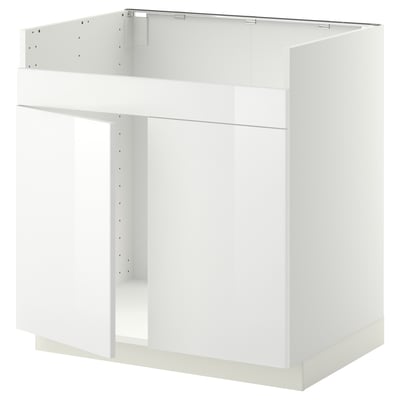 METOD Base cab f HAVSEN double bowl sink, white/Ringhult white, 80x60 cm