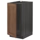 METOD Base cab f sink/waste sorting, black Enköping/brown walnut effect, 40x60 cm