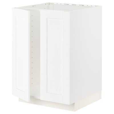 METOD white kitchen base unit, rectangular with straight edges.
