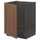 METOD Base cabinet for sink, black Enköping/brown walnut effect, 60x60 cm