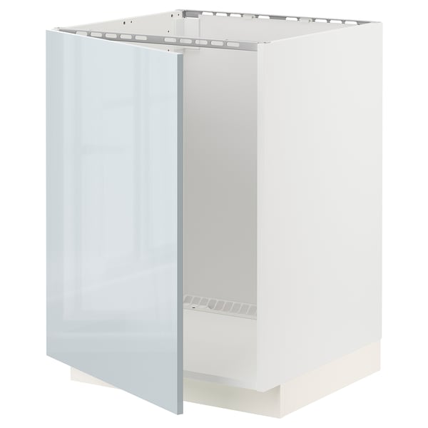 METOD Base cabinet for sink, white/Kallarp light grey-blue, 60x60 cm