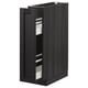 METOD Base cabinet/pull-out int fittings, black/Lerhyttan black stained, 20x60 cm