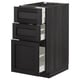 METOD Base cabinet with 3 drawers, black/Lerhyttan black stained, 40x60 cm