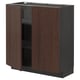 METOD Base cabinet with shelves/2 doors, black/Sinarp brown, 80x37 cm