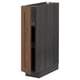 METOD Base cabinet with shelves, black Enköping/brown walnut effect, 20x60 cm