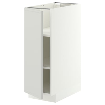 METOD Base cabinet with shelves, white/Aspudden light grey, 30x60 cm