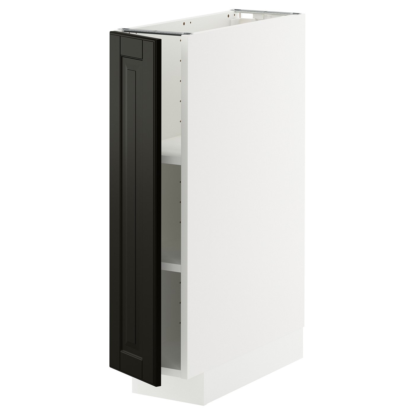 METOD base cabinet with shelves, white/Bodbyn black, 20x60 cm - IKEA