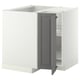 METOD Corner base cabinet with carousel, white/Bodbyn grey, 88x88 cm