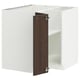 METOD Corner base cabinet with shelf, white/Sinarp brown, 88x88 cm