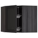 METOD Corner wall cabinet with carousel, black/Lerhyttan black stained, 68x60 cm