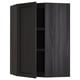 METOD Corner wall cabinet with shelves, black/Lerhyttan black stained, 68x100 cm