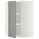 METOD Corner wall cabinet with shelves, white/Bodbyn grey, 68x100 cm