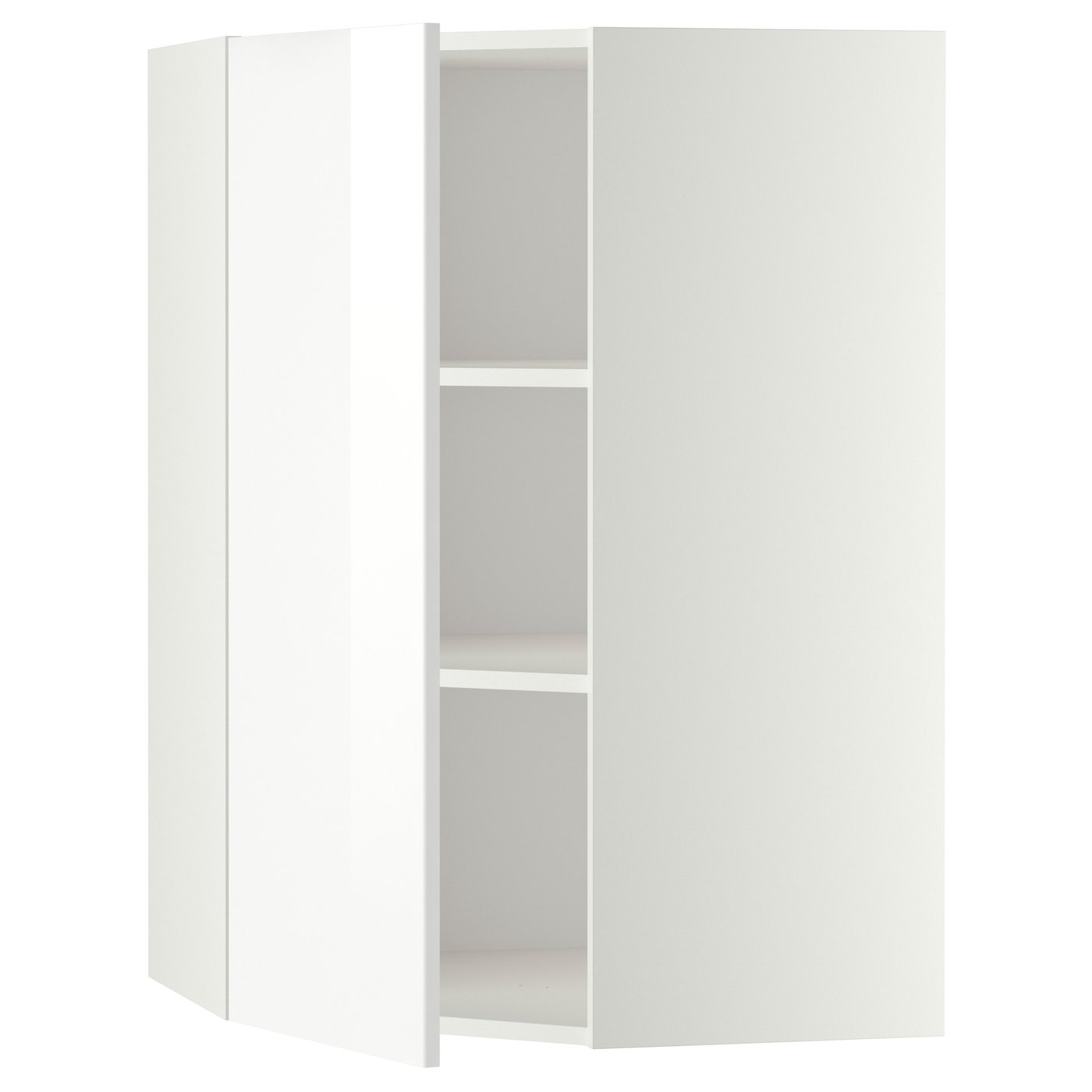 METOD corner wall cabinet with shelves, white/Ringhult white, 68x100 cm ...
