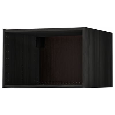 METOD Fridge/freezer top cabinet frame, wood effect black, 60x60x40 cm