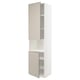 METOD High cab f micro w 2 doors/shelves, white/Stensund beige, 60x60x240 cm