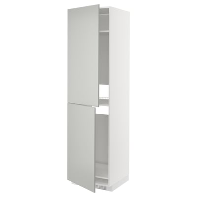 White METOD kitchen cabinet with multiple shelves, sleek design.