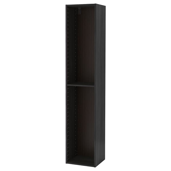 METOD High cabinet frame, wood effect black, 40x37x200 cm