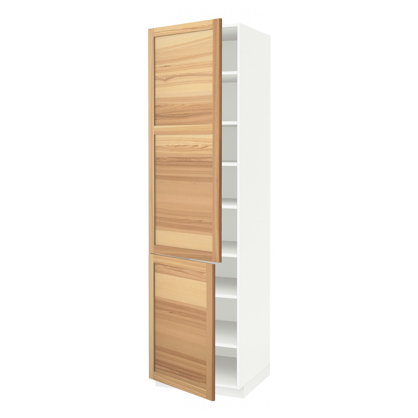 METOD High with shelves/2 doors white/Torhamn ash IKEA
