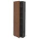 METOD High cabinet with shelves, black Enköping/brown walnut effect, 60x37x200 cm