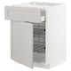 Option: METOD / MAXIMERA Base cab f hob/drawer/2 wire bskts, white/Lerhyttan light grey, 60x60 cm