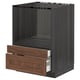 METOD / MAXIMERA Base cabinet f combi micro/drawers, black Enköping/brown walnut effect, 60x60 cm