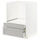 METOD / MAXIMERA Base cabinet f combi micro/drawers, white/Lerhyttan light grey, 60x60 cm