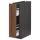METOD / MAXIMERA Base cabinet/pull-out int fittings, black Enköping/brown walnut effect, 20x60 cm