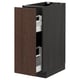 METOD / MAXIMERA Base cabinet/pull-out int fittings, black/Sinarp brown, 30x60 cm