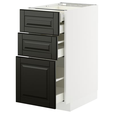 METOD / MAXIMERA Base cb 3 frnts/2 low/1 md/1 hi drw, white/Bodbyn black, 40x60 cm