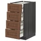 METOD / MAXIMERA Base cb 4 frnts/2 low/3 md drwrs, black Enköping/brown walnut effect, 40x60 cm