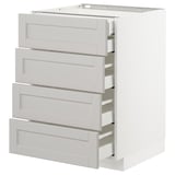 METOD / MAXIMERA Base cb 4 frnts/2 low/3 md drwrs, white/Lerhyttan light grey, 60x60 cm