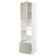 METOD / MAXIMERA Hi cab f ov/combi ov w dr/2 drwrs, white/Stensund beige, 60x60x240 cm