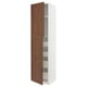 METOD / MAXIMERA Hi cab w 2 doors/4 drawers, white Enköping/brown walnut effect, 60x60x240 cm