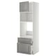 METOD / MAXIMERA High cab f oven/micro w dr/2 drwrs, white/Bodbyn grey, 60x60x200 cm