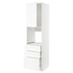 White METOD kitchen unit with drawers and shelves.