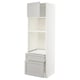 METOD / MAXIMERA High cabinet f built-in appliances, white/Lerhyttan light grey, 60x60x200 cm
