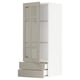 METOD / MAXIMERA Wall cabinet w glass door/2 drawers, white/Stensund beige, 40x100 cm