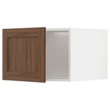 METOD Top cabinet for fridge/freezer, white Enköping/brown walnut effect, 60x40 cm